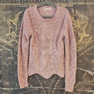 Copper Key Pink Ribbed Knit Sweater